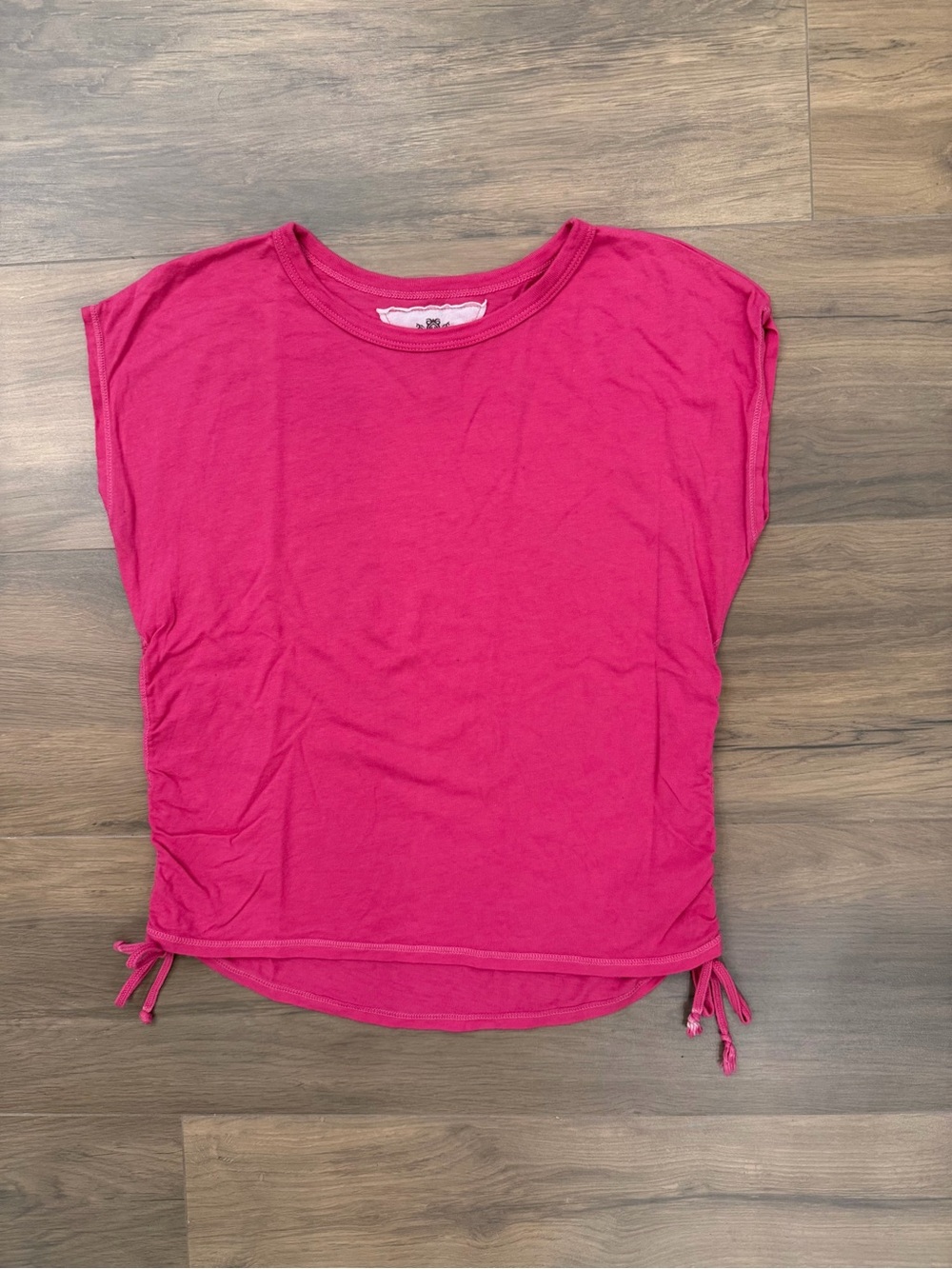 T2 Love Bright Pink Short Sleeve Tie-Hem Tee